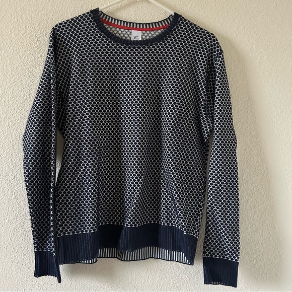 Hosio Men’s Sweater Sz Meium Blue White Casual Dressy Work Office Date